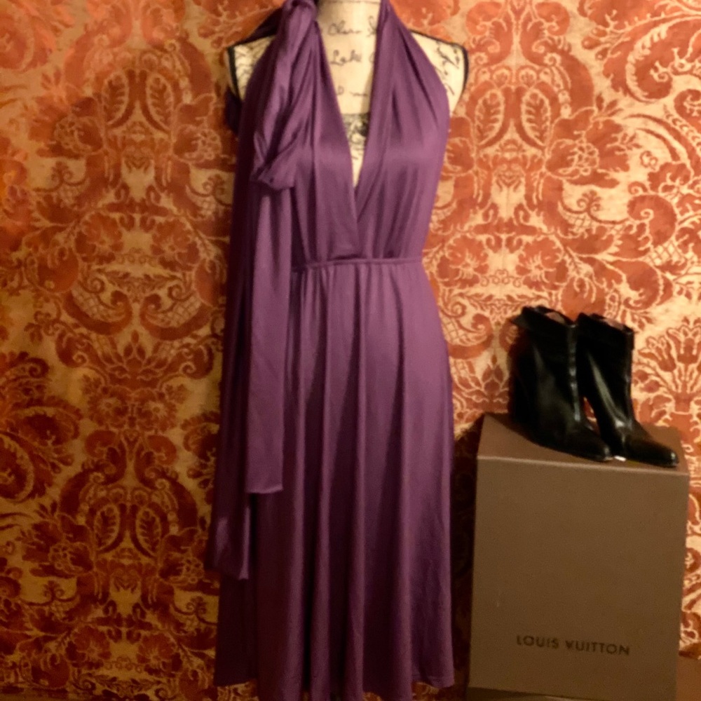 Kimilily Covetable Halter Dress in Plum
